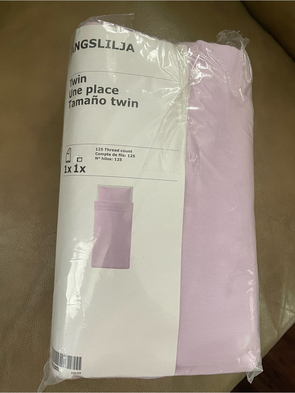 Ikea READ! ANGSLILJA Twin Sheet Cover with One Pillowcase Bed Set Light Purple